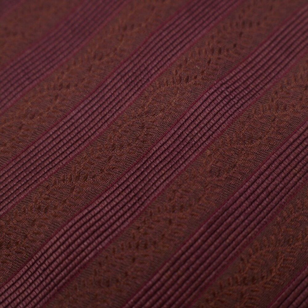 Joseph Abboud Brown Purple Striped Woven Short Wide Silk Tie - Picture 2 of 6